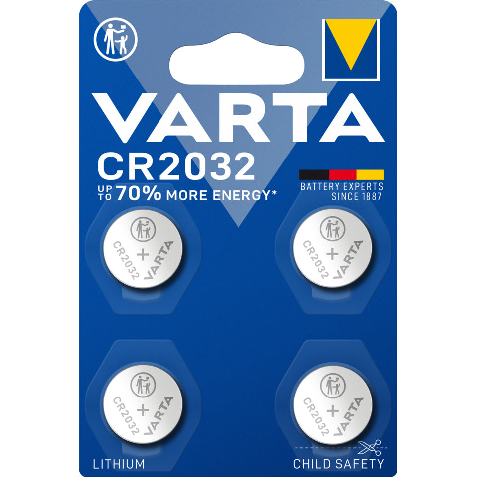 Knopfzellen-Batterie Lithium CR2032, 4 Stück VARTA 06032 101 404 VARTA 06032 101 404 Lithium
