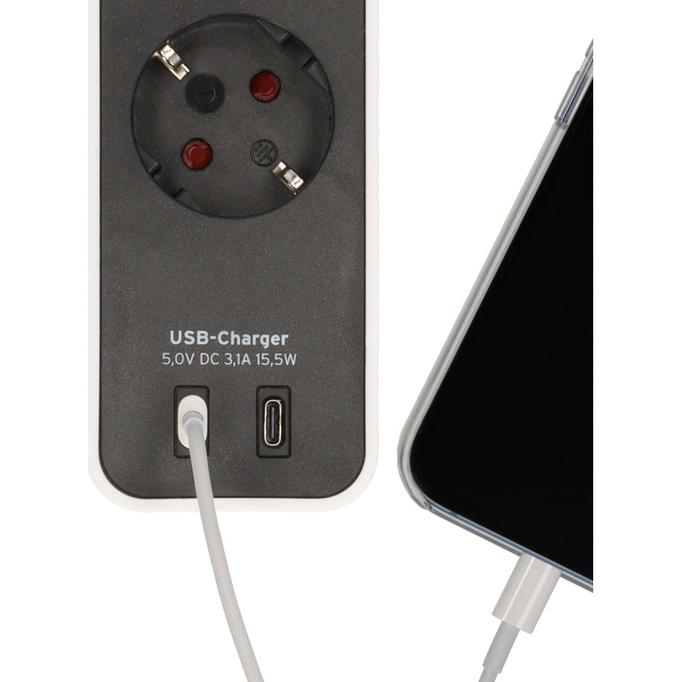 Steckdosenleiste Ecolor+Schalter, 4-fach USB-C, weiß/schwarz BRENNENSTUHL 1153240126 BRENNENSTUHL 1153240126 Ecolor 1,5m
