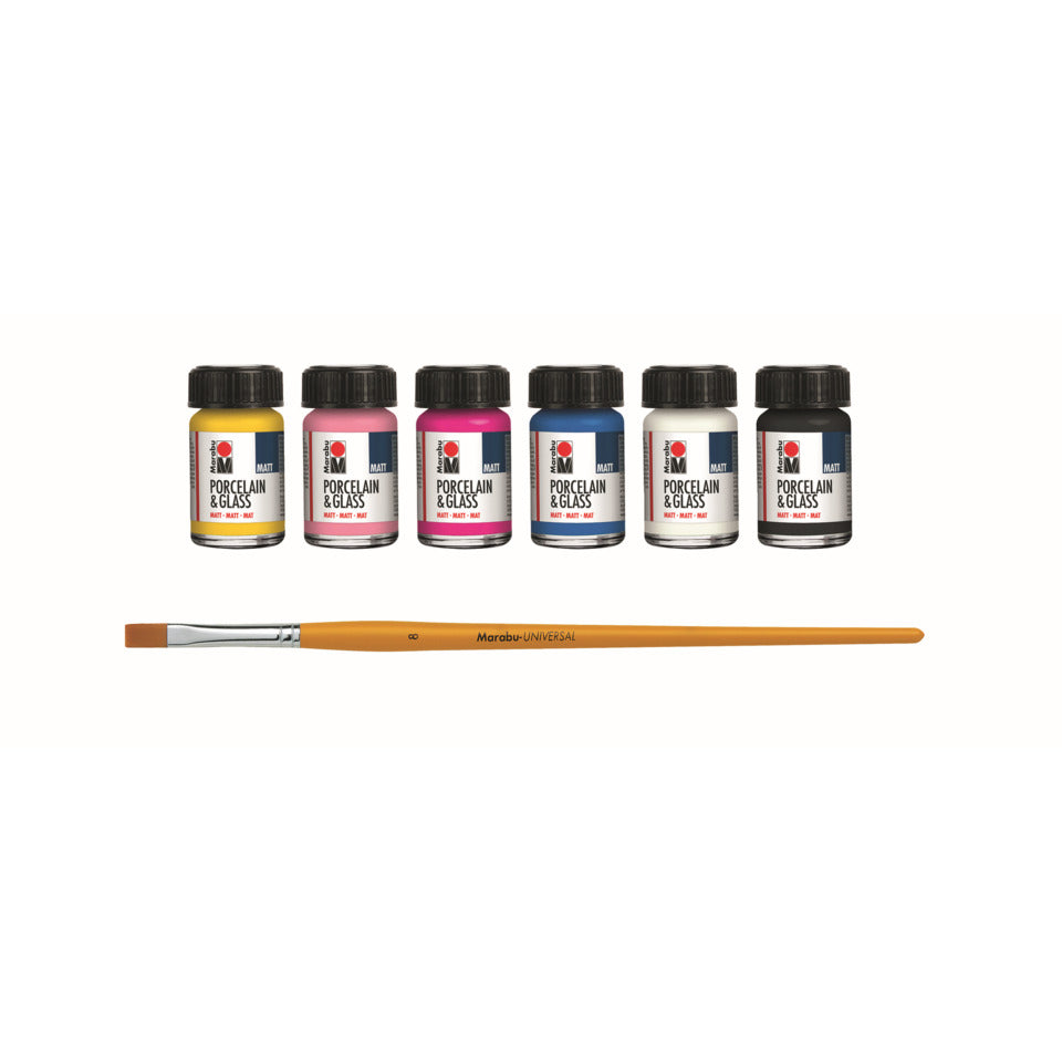 Porzellan-und Glasmalfarbe, 15ml, 7-teilig, sortiert MARABU 11160 000 00087 MARABU 11160 000 00087   15ml