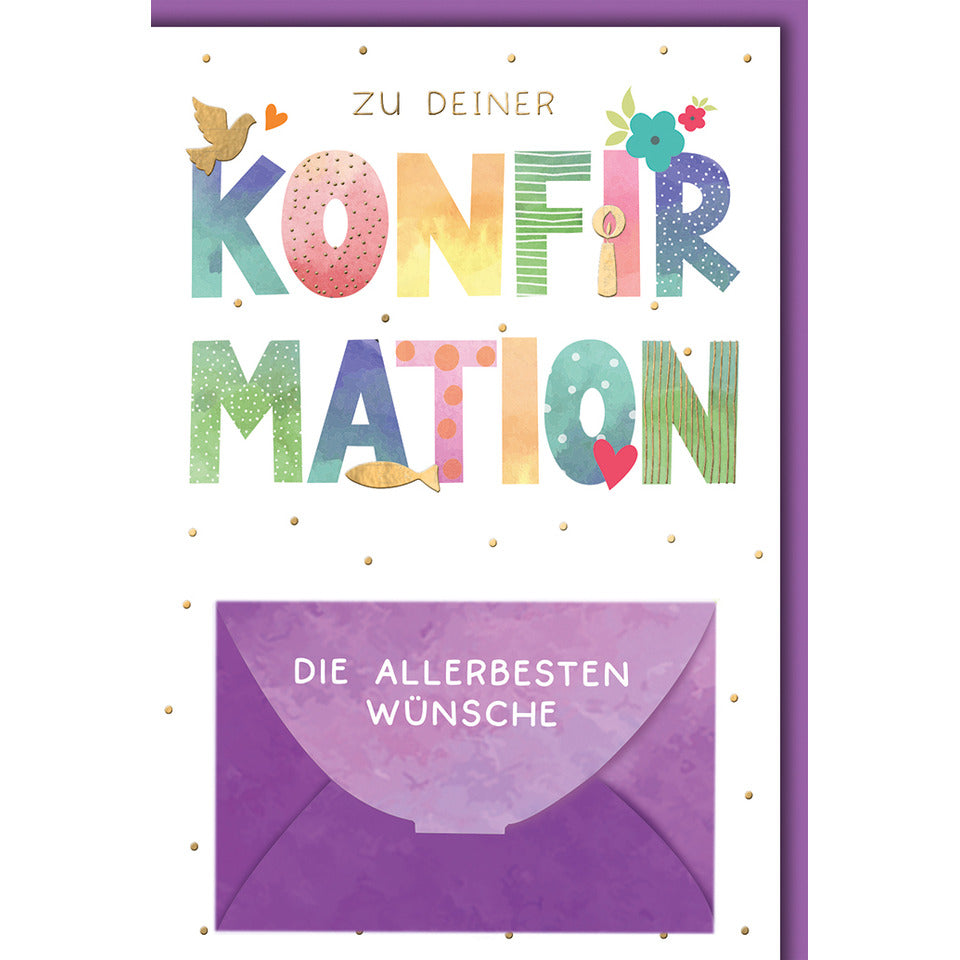 Konfirmationskarte mit Geldfach, 11,5 x 17 cm  11350 11350   Bild