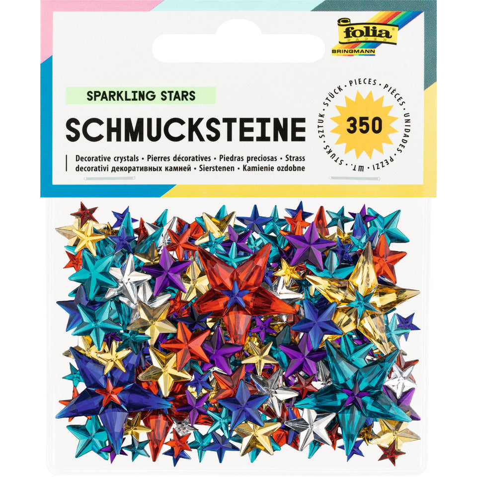 Schmucksteine Sterne, 350 Stück, sortiert FOLIA 1243 FOLIA 1243 Gr.+Farb sort 350ST