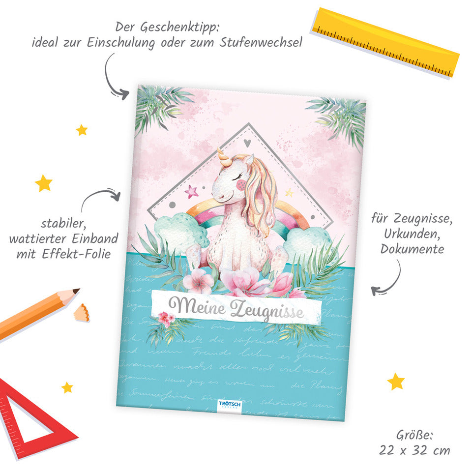Zeugnismappe Einhorn, 22 x 32 cm TRÖTSCH 80823N TRÖTSCH 80823N 32x23cm