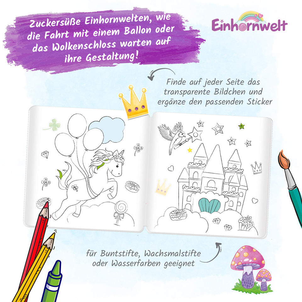 Stickermalbuch "Einhornwelt" TRÖTSCH 20362 TRÖTSCH 20362 21x21cm