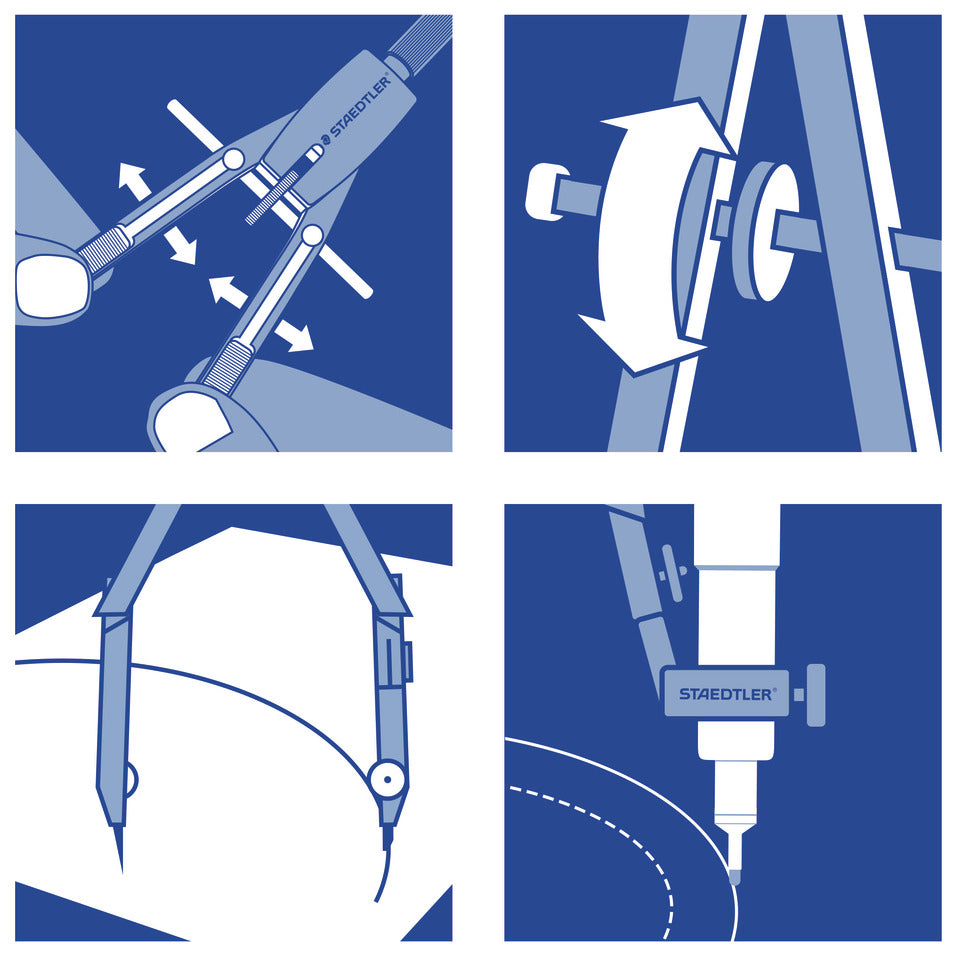 Schnellverstellzirkel Mars® Comfort, 350 mm, 170 mm, im Klappdeckeletui STAEDTLER 552 01 STAEDTLER 55201 Comfort