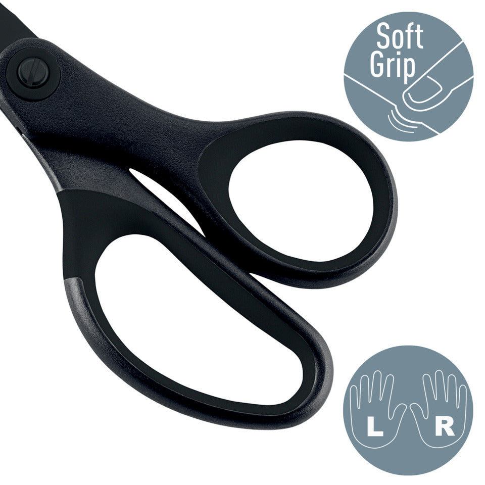 Qualitätsschere, Edelstahl, titanbeschichtet, Anti-Haft, 180mm, Blister, schwarz LEITZ 5419-60-95