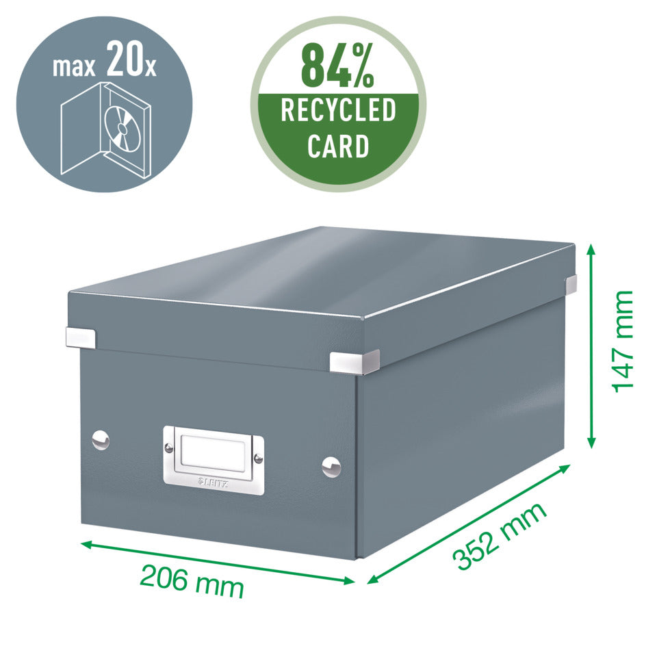 Archivbox Click & Store WOW DVD, Graukarton, schwarz LEITZ 6042-00-95 LEITZ 6042-00-95 Click&Store