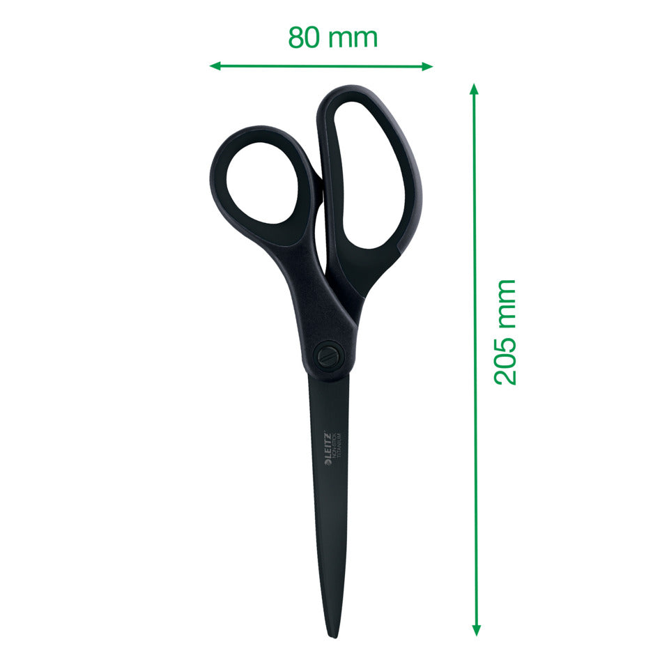 Qualitätsschere, Edelstahl, titanbeschichtet, Anti-Haft, 205mm, Blister, schwarz LEITZ 5420-60-95 LEITZ 5420-60-95 Anti-Haft
