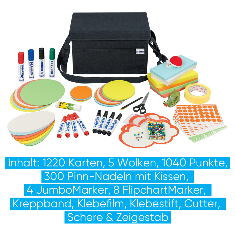 Moderationstasche, Stoff, faltbar, 2580 Teile, dunkelgrau FRANKEN UMTT