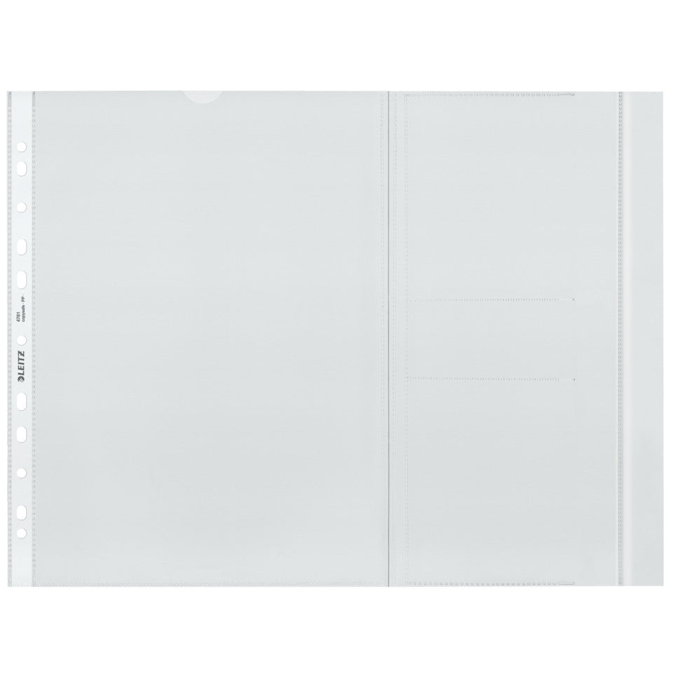 Prospekthülle, A4, PP, genarbt, 5 Stück, farblos LEITZ 4761-30-03 LEITZ 4761-30-03 m.CD Klappe