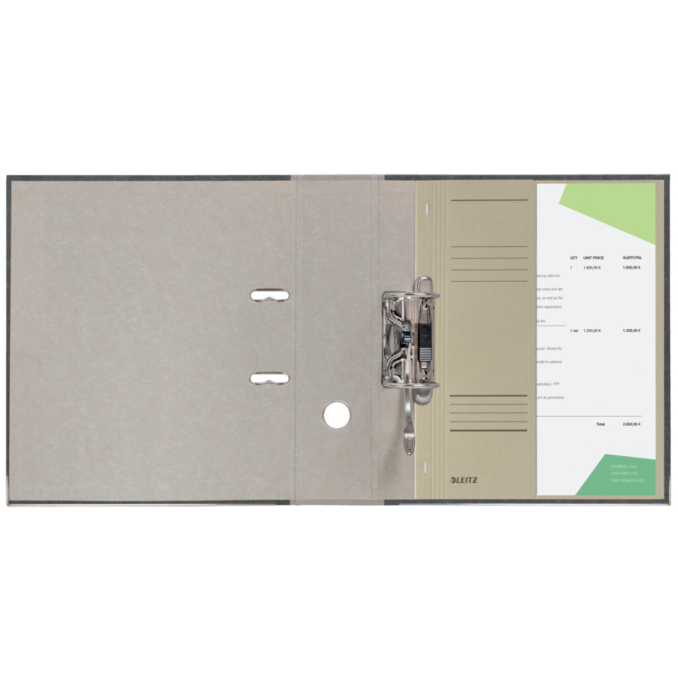 Ösenhefter, 1/2 Vorderdeckel, A4, kfm. Heftung, 250 g/m², Manilakarton, grau LEITZ 3740-00-85 LEITZ 37400085 halber Deckel