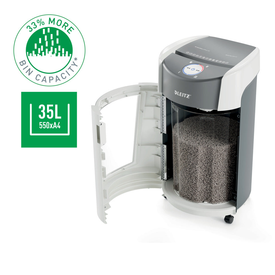 Aktenvernichter IQ OptiMax Office P5, weiß LEITZ 8360-00-00 LEITZ 8360-00-00 Mikro-Partikel