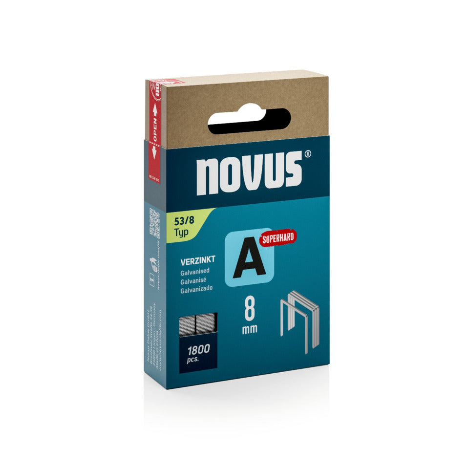 Heftklammer 53/8, verzinkt, 1.800 Stück, silber NOVUS 042-0774 NOVUS 042-0774 verzinkt