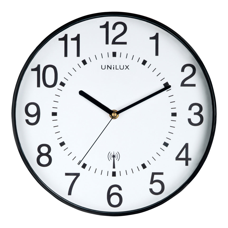 Wanduhr WAVE, Ø30cm, Funksteuerung, schwarz UNILUX 400094561