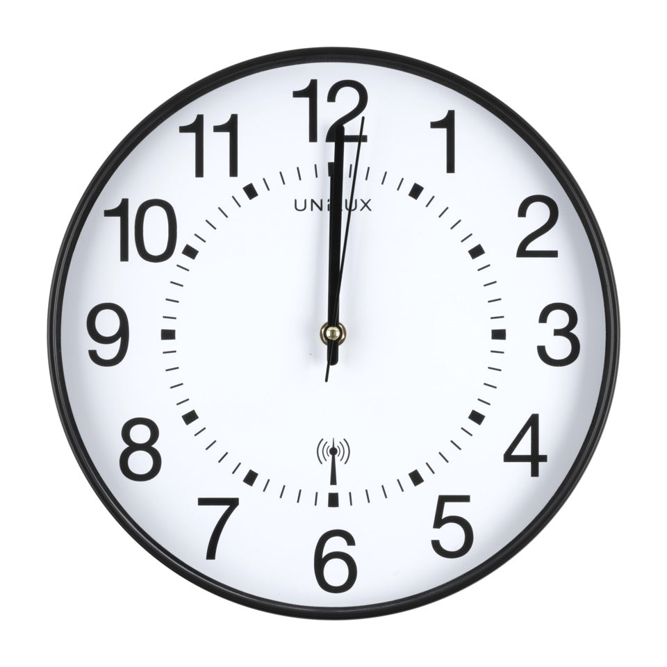 Wanduhr WAVE, Ø30cm, Funksteuerung, schwarz UNILUX 400094561