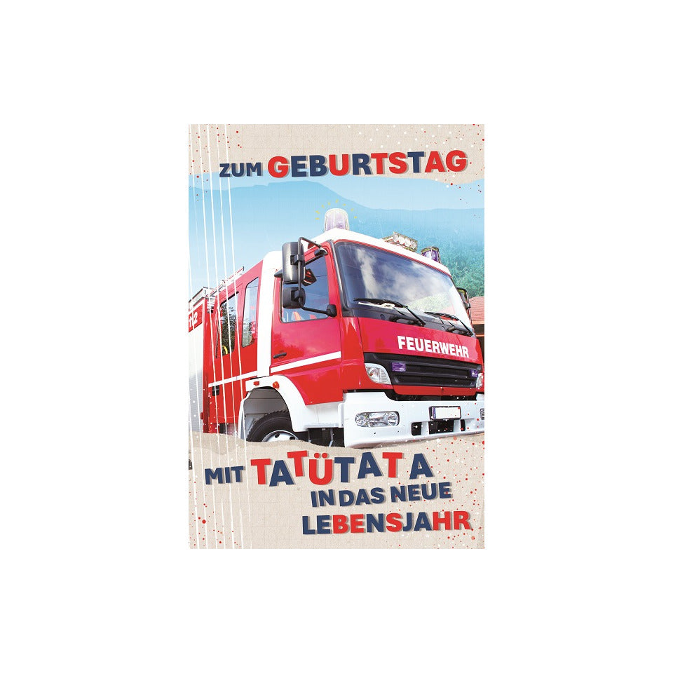 Geburtstagskarte Feuerwehr KOMMA³ 01-349 KOMMA³ 01-349 Bild  Bild