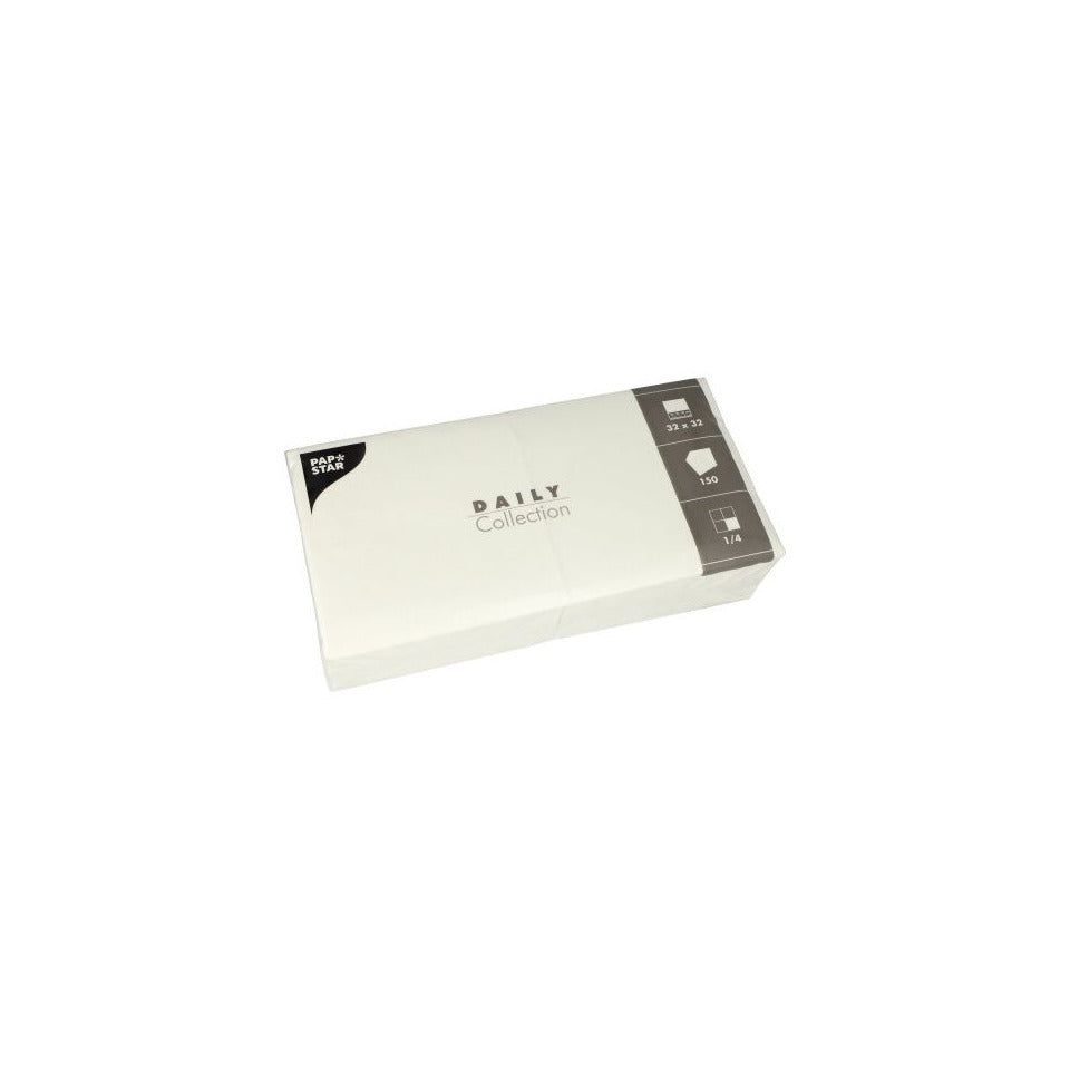 Servietten Zelltuch, 32 x 32 cm, 150 Stück, weiß STARPAK 89636 PAPSTAR 89636 32x32cm