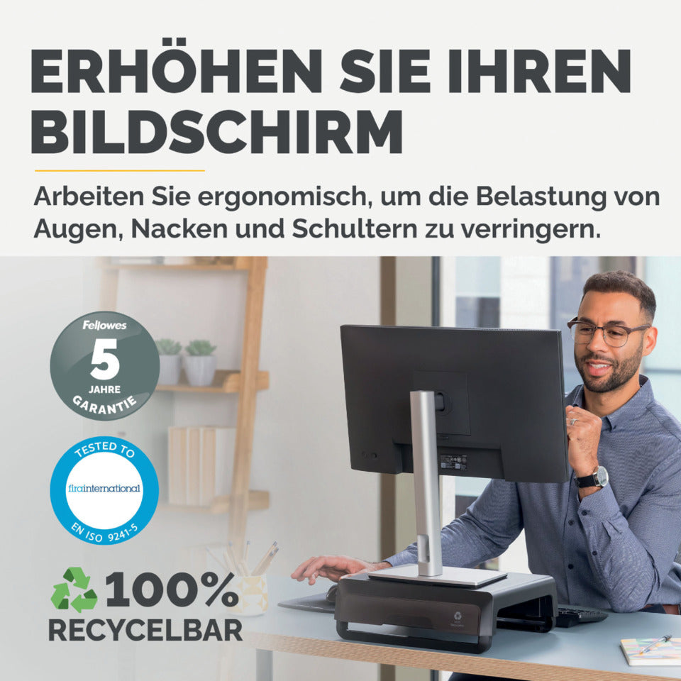 Bildschirmträger Breyta™, höhenverstellbar, schwarz FELLOWES 100016560