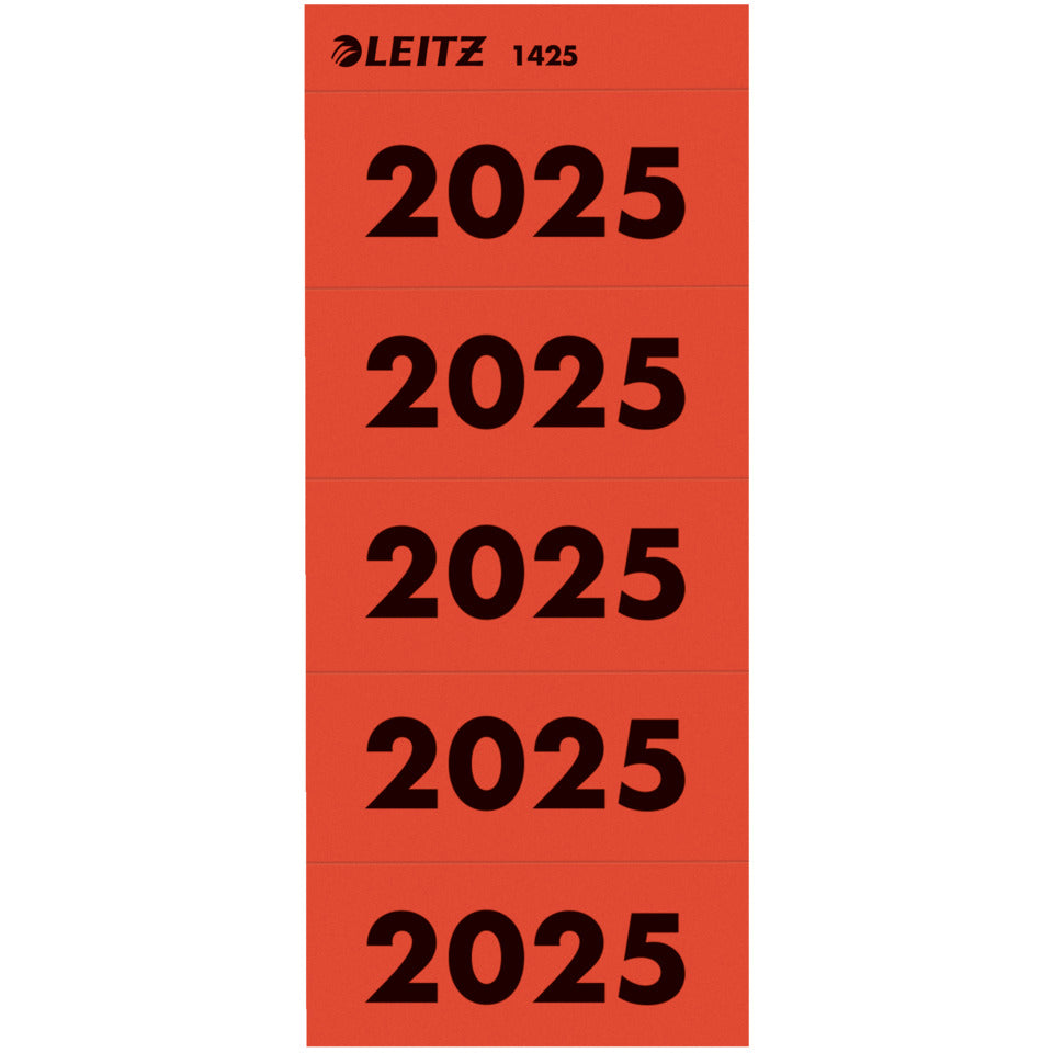 Inhaltsschildchen 2025, selbstklebend, 100 Stück, rot LEITZ 1425-00-25