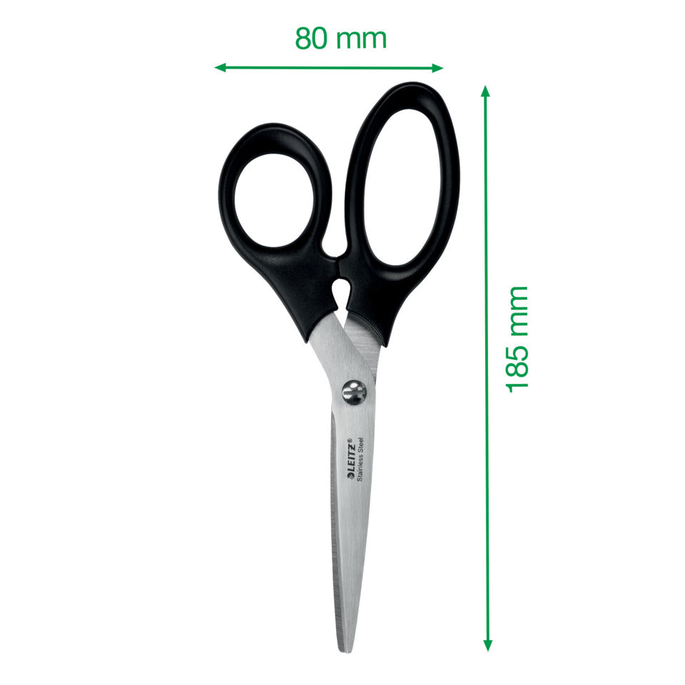 Schere, 185mm, Edelstahl, schwarz LEITZ 5424-00-95