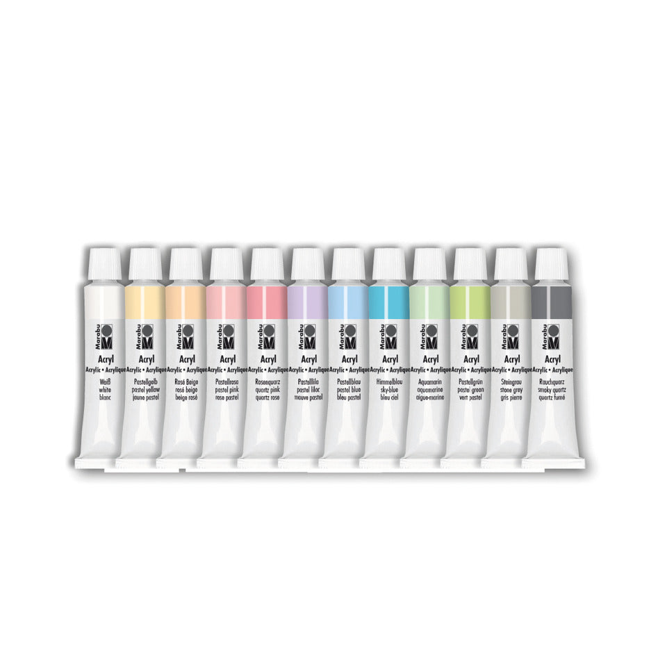 AcrAcrylfarbe Color Pastell Set 12 teilig sortiert MARABU 1210 000 00210 MARABU 1210 000 00210 12x12ml