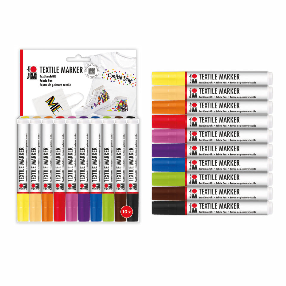Stoffmalstift 10 Stück 3mm  für helle Textilien MARABU 0115000000200