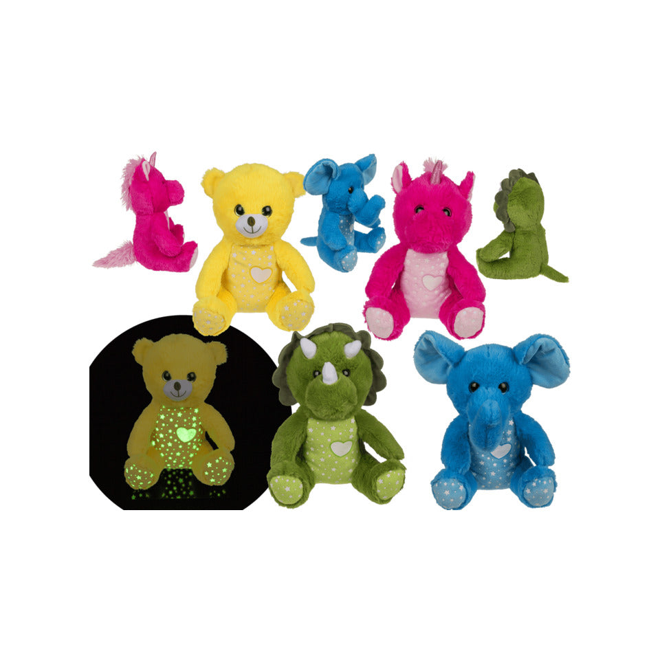 Plüschfigur Tiere Glow in the Dark, 26cm, sortiert OUT OF THE BLUE 61/6970 OOTB 61/6970 26cm