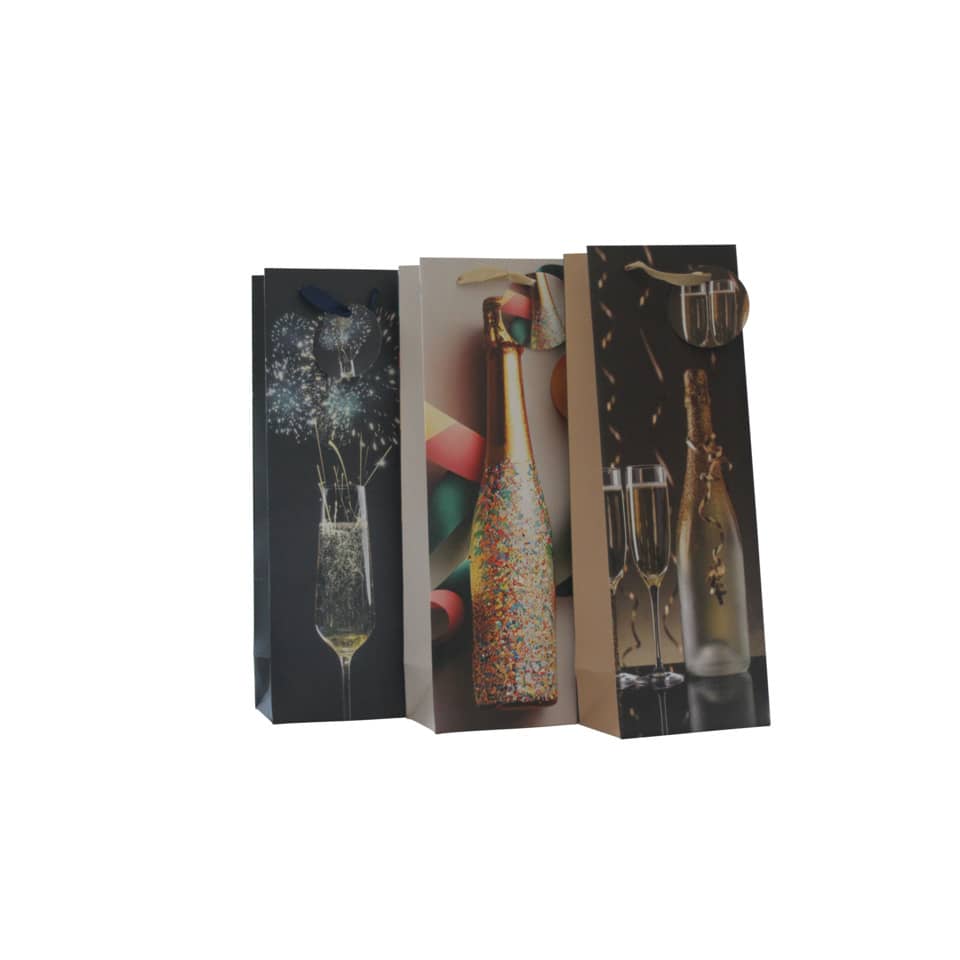 Flaschentragetasche Sekt, 36 x 12 x 9 cm, bunt sortiert PBS 55032 PBS 55032 36x12x9cm
