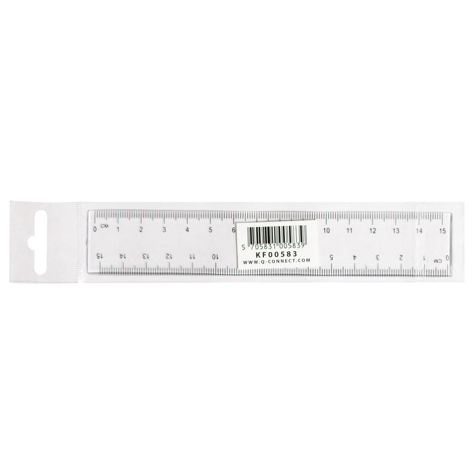 Lineal, 15cm, transparent Q-CONNECT KF00583 Q-CONNECT KF00583 E-10150 BP/E-10180-00