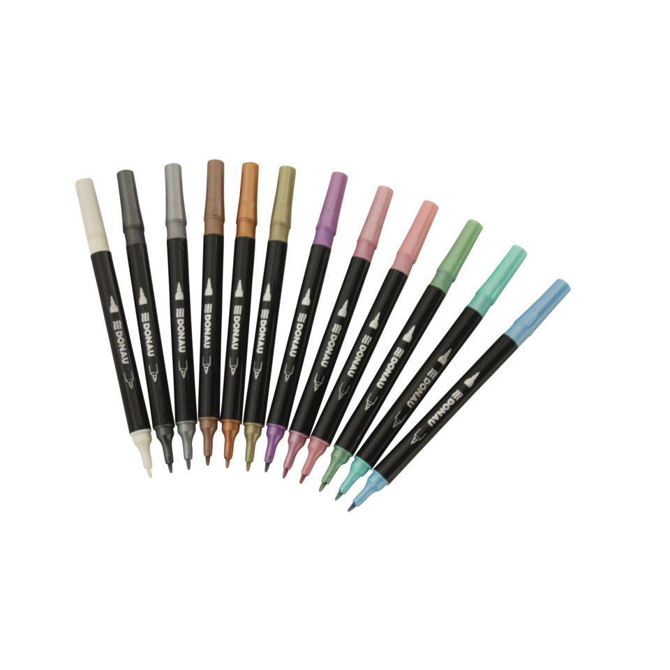Dual Brush Pen 12 Stück sortiert DONAU 5120200-99