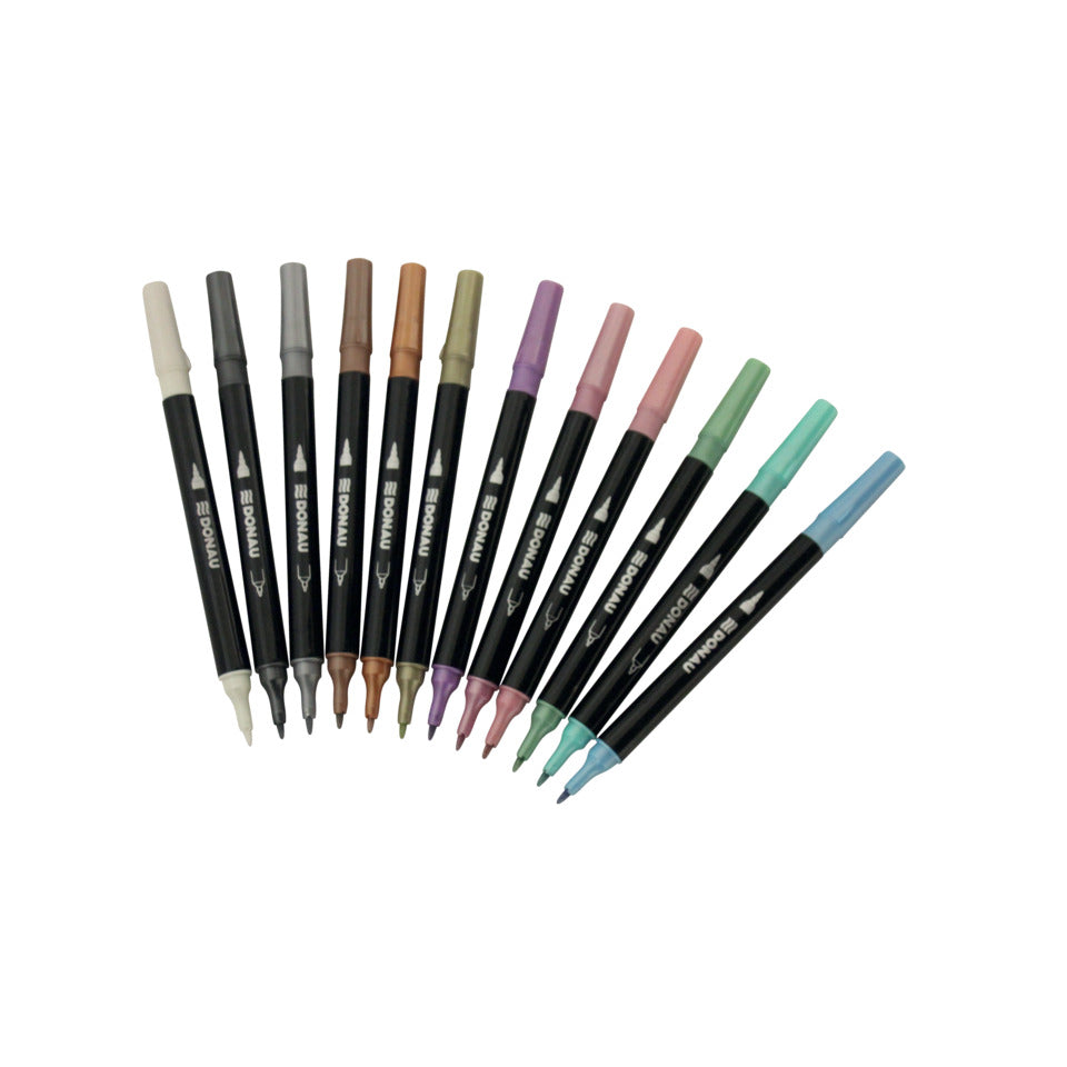 Dual Brush Pen 12 Stück sortiert DONAU 5120200-99