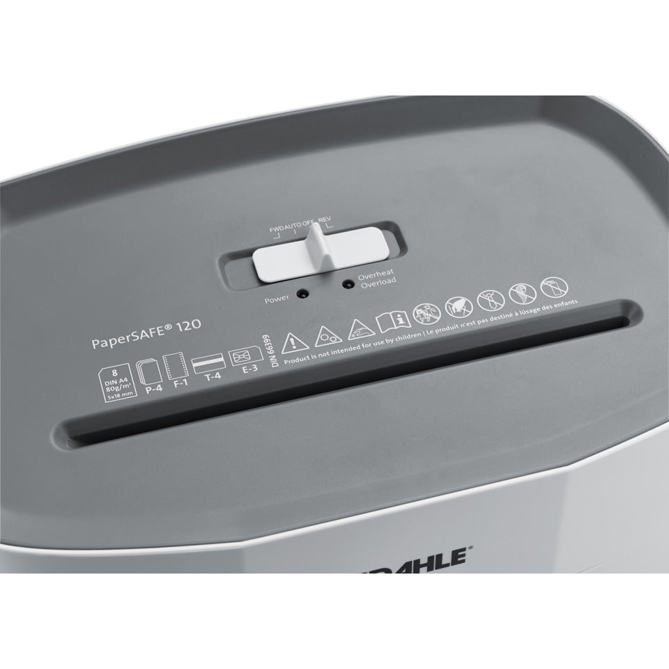 Aktenvernichter PaperSAFE® 120, 5 x 18 mm, 8 Blatt DAHLE 23120-16169