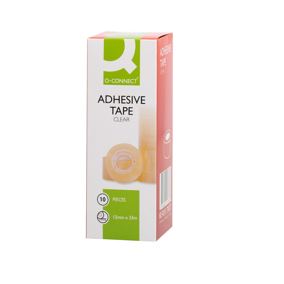 Klebeband, 15 mm x 33 m, 10 Stück, transparent Q-CONNECT KF01787