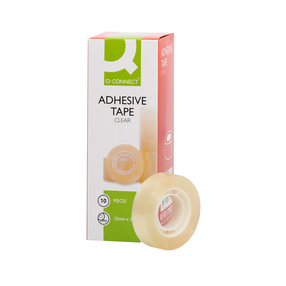 Klebeband, 15 mm x 33 m, 10 Stück, transparent Q-CONNECT KF01787