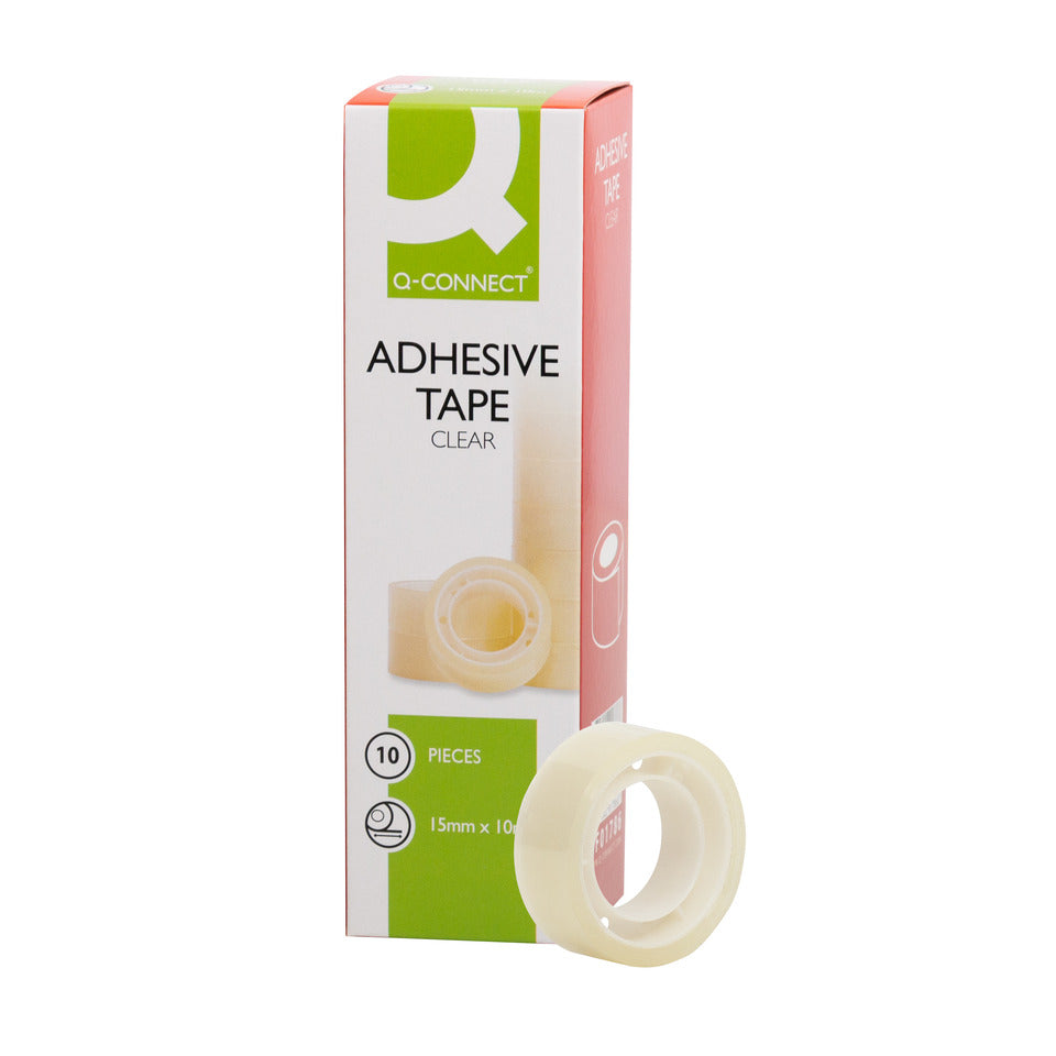 Klebeband, 15mmx10m, 10 Stück, transparent Q-CONNECT KF01786