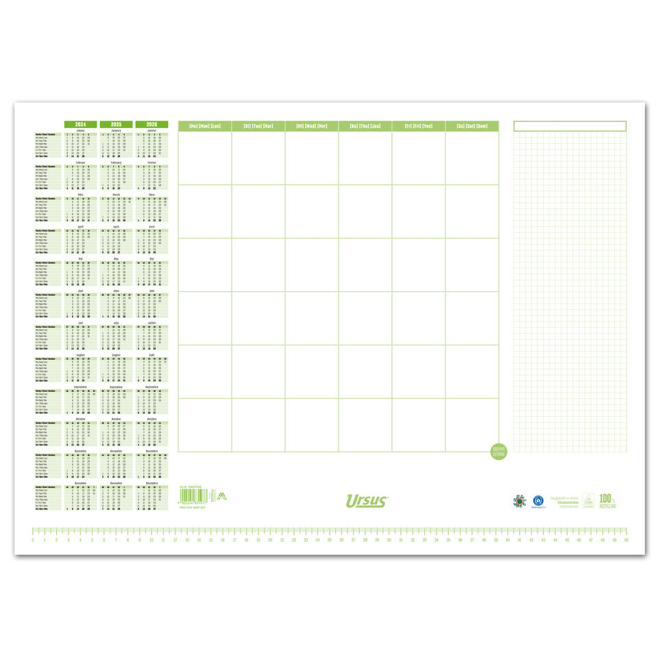 Schreibunterlage Papier, 52,5 x 37,5cm, 70g/m², 30 Blatt URSUS GREEN 036447000 URSUS 036447000 52,5x37,5 70g