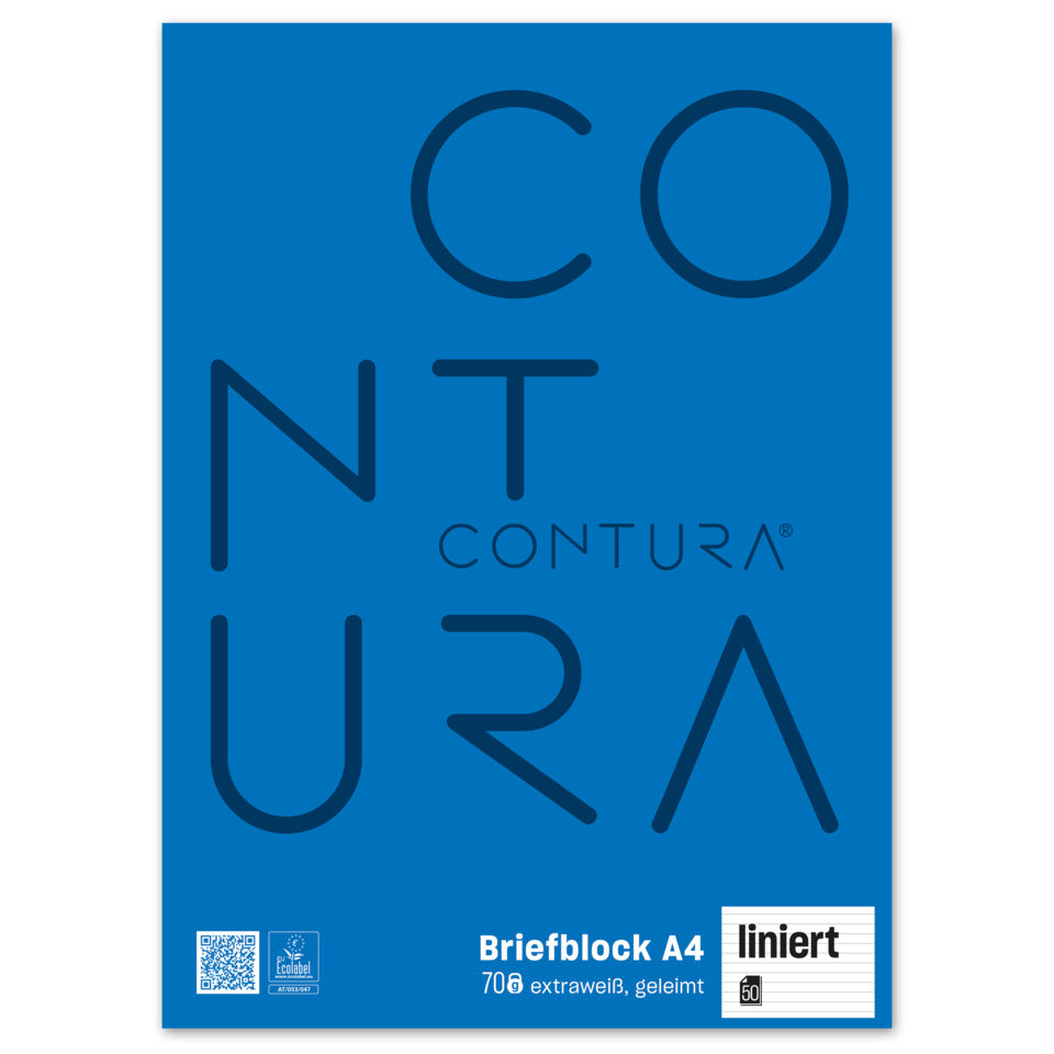 Briefblock, A4, 70g/m², 50 Blatt, liniert URSUS STYLE 608742010 URSUS 608742010 ECF 70g