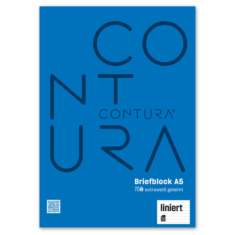 Briefblock, A5, 70g/m², 50 Blatt, liniert URSUS STYLE 608741010 URSUS 608741010 ECF 70g
