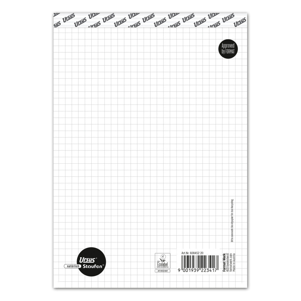 Notizblock, A5, 60g/m², 50 Blatt, kariert STAUFEN STYLE 608452 20