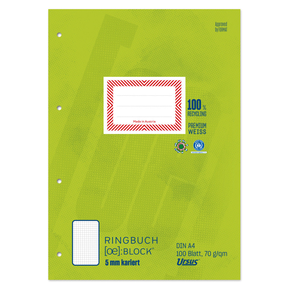 Ringbuchblock, A4, 4-loch, 100 Blatt, liniert STAUFEN GREEN 044380 10 STAUFEN GREEN 044380 10 4 Loch