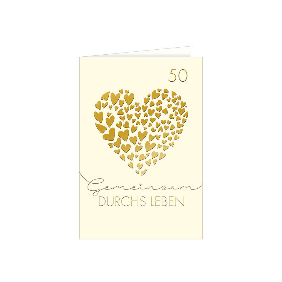 Goldhochzeitskarte Gemeinsam durchs Leben, 11,5 x 17 cm  72-1292 72-1292   Bild