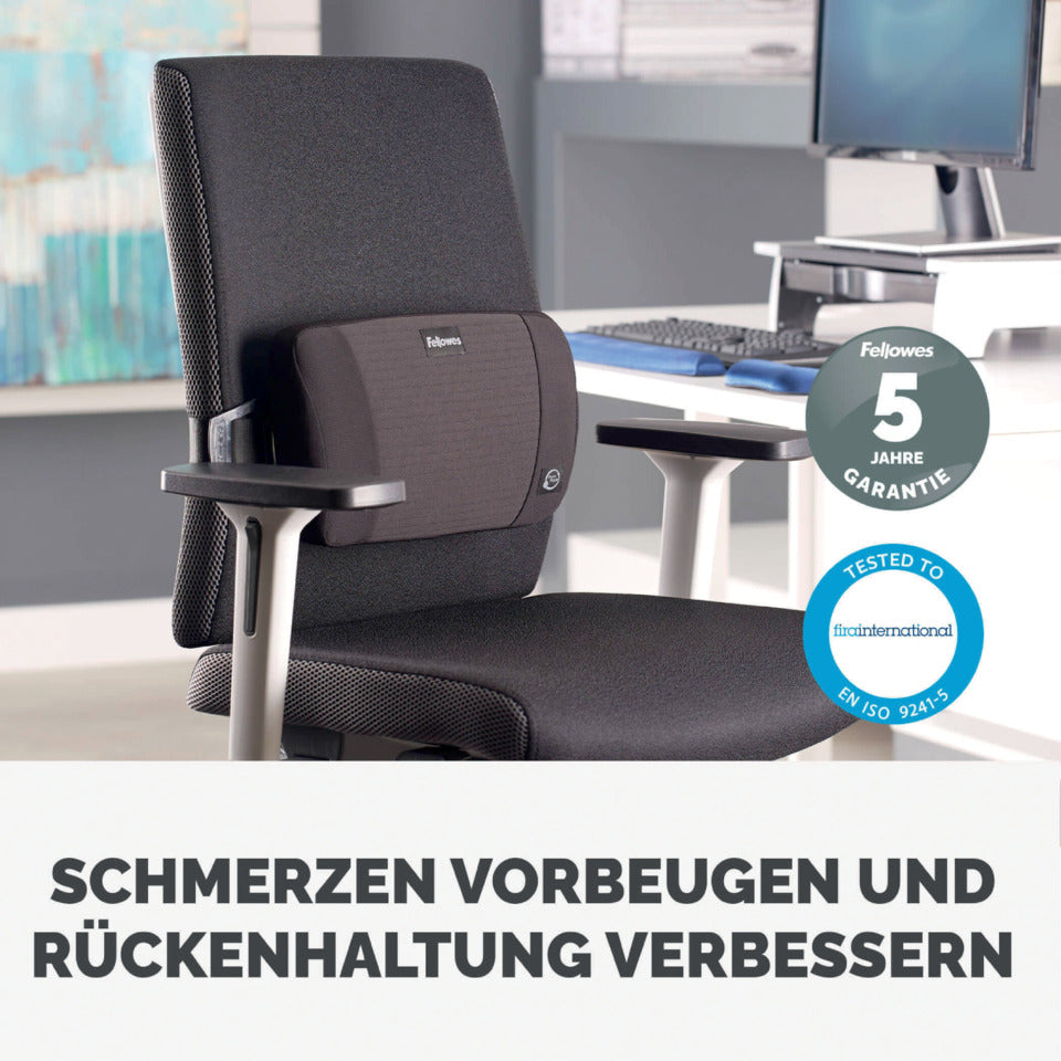 Rückenstütze PlushTouch(TM), 355 x 90 x 195 mm, schwarz FELLOWES 8026501