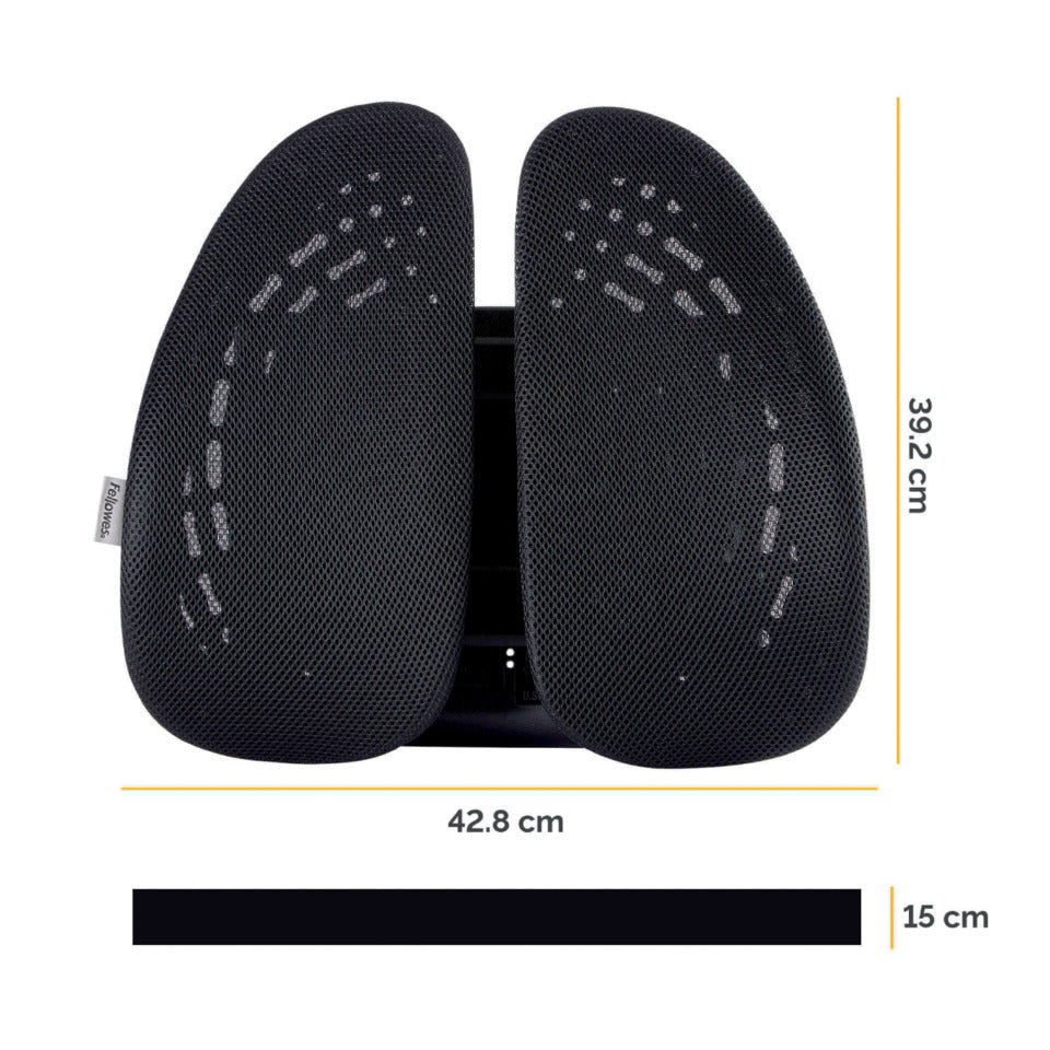 Rückenstütze Back Angel(TM), 380 x 440 x 140 mm, verstellbar, schwarz FELLOWES 8026401
