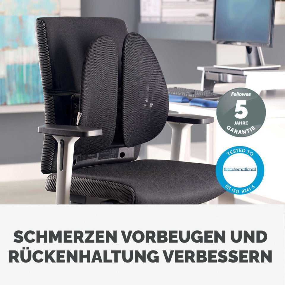 Rückenstütze Back Angel(TM), 380 x 440 x 140 mm, verstellbar, schwarz FELLOWES 8026401