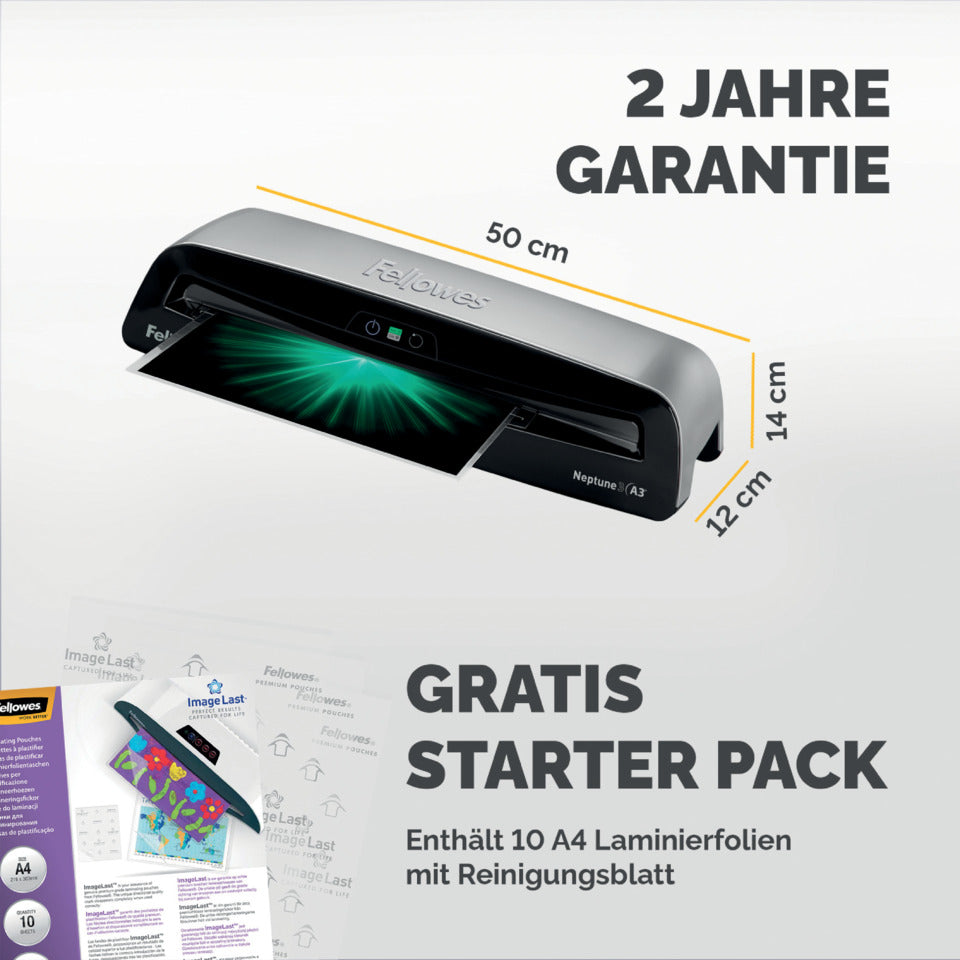Laminiergerät Neptune 3 A3, silber/schwarz FELLOWES 5721501 FELLOWES 5721501 A3