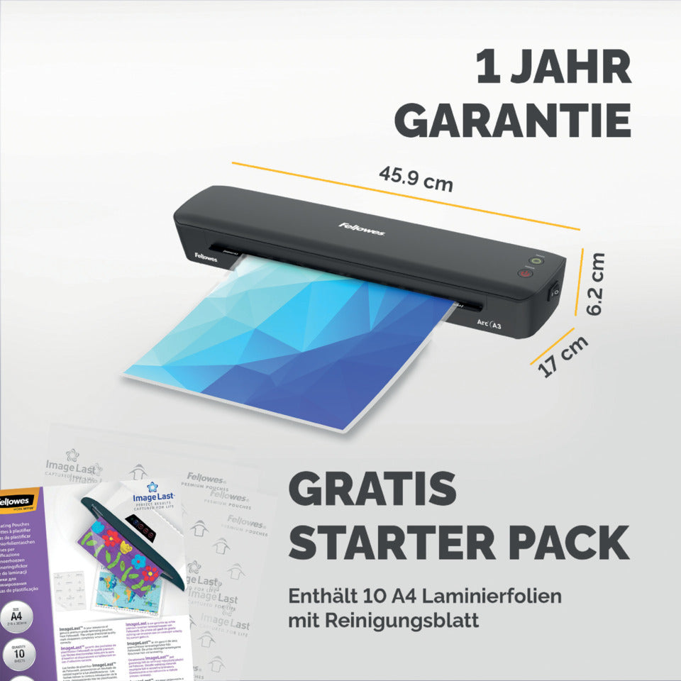 Laminiergerät Arc A3, 459 x 103 mm, schwarz FELLOWES 100016948