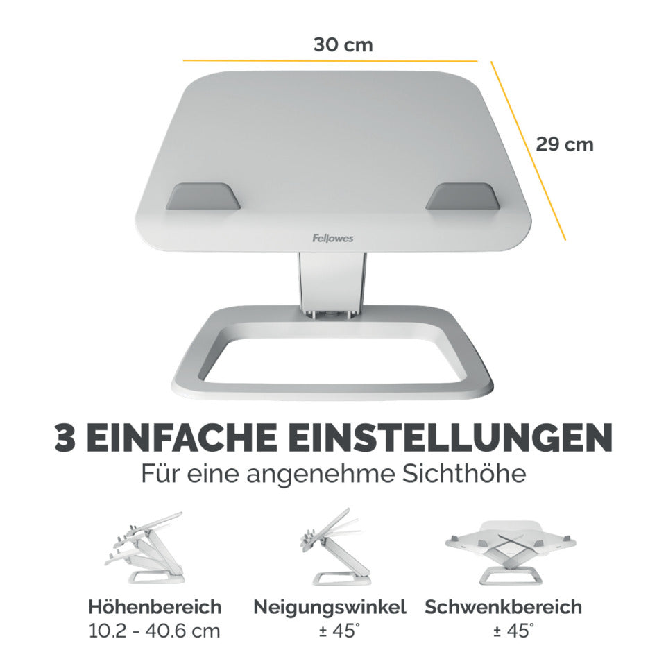 Notebookständer Hana™ LT, 342 x 396 mm, weiß FELLOWES 100016995 FELLOWES 100016995 342 x 396 mm
