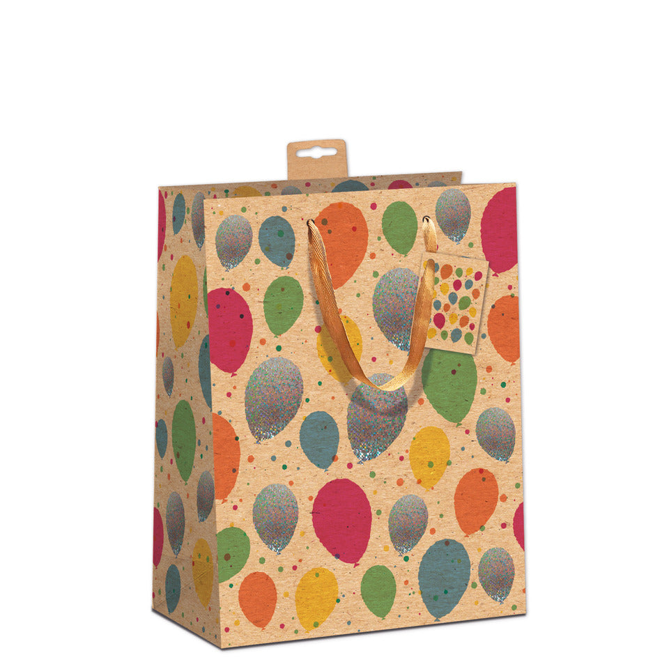 Geschenktragetasche Ballons, 36 x 26 x 12 cm, Kraftkarton SKORPION 7549-0035-L SKORPION 7549-0035-L 32x26x12cm