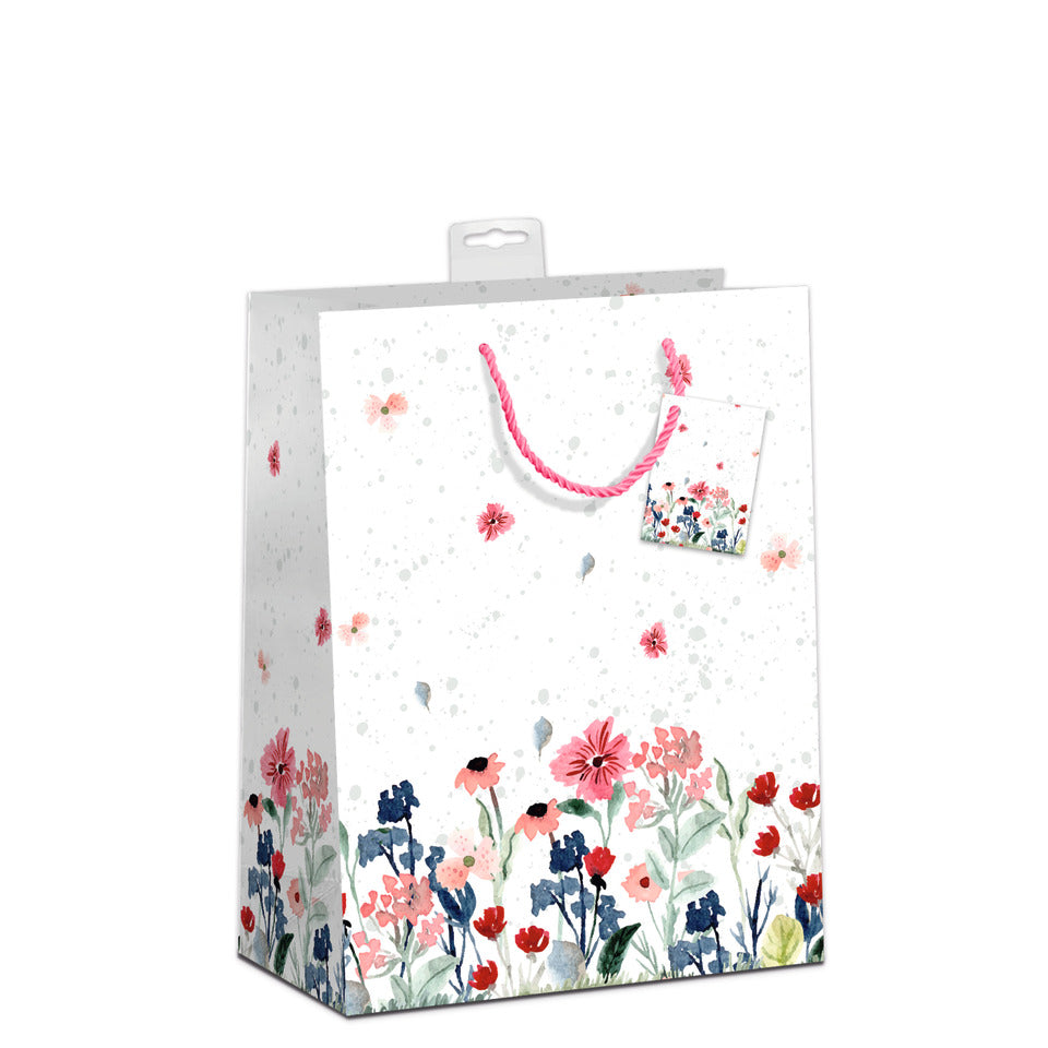 Geschenktragetasche zarte Blümchen, 32 x 26 x 12 cm, Kraftkarton SKORPION 7549-0034-L SKORPION 7549-0034-L 32x26x12cm