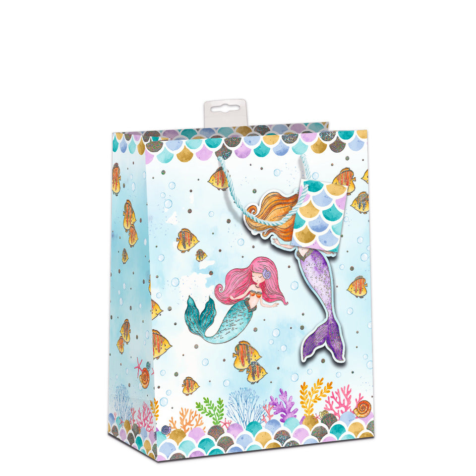 Geschenktragetasche Kind Meerjungfrau, 32 x 26 x 12 cm  7549-2401-L 7549-2401-L 32x26x12cm