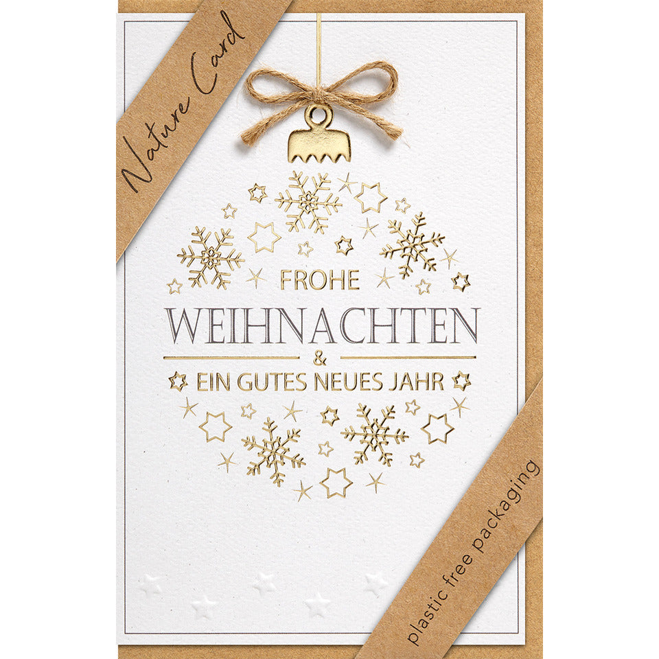 Doppeltext-Weihnachtskarte Nature Cards unverpackte Glückwunschkarte mit Briefumschlag - Ho Ho Ho BSB 22-6941 BSB 22-6941   Bild